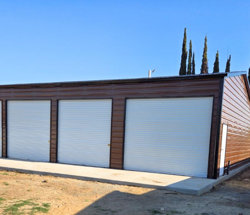 brown metal garage<br />