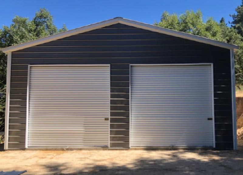 gray metal garage